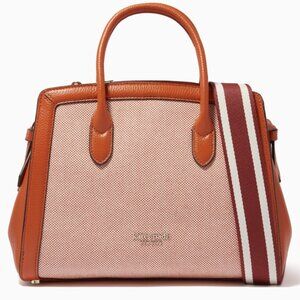 Kate Spade New York knott medium woven canvas satchel - NEW